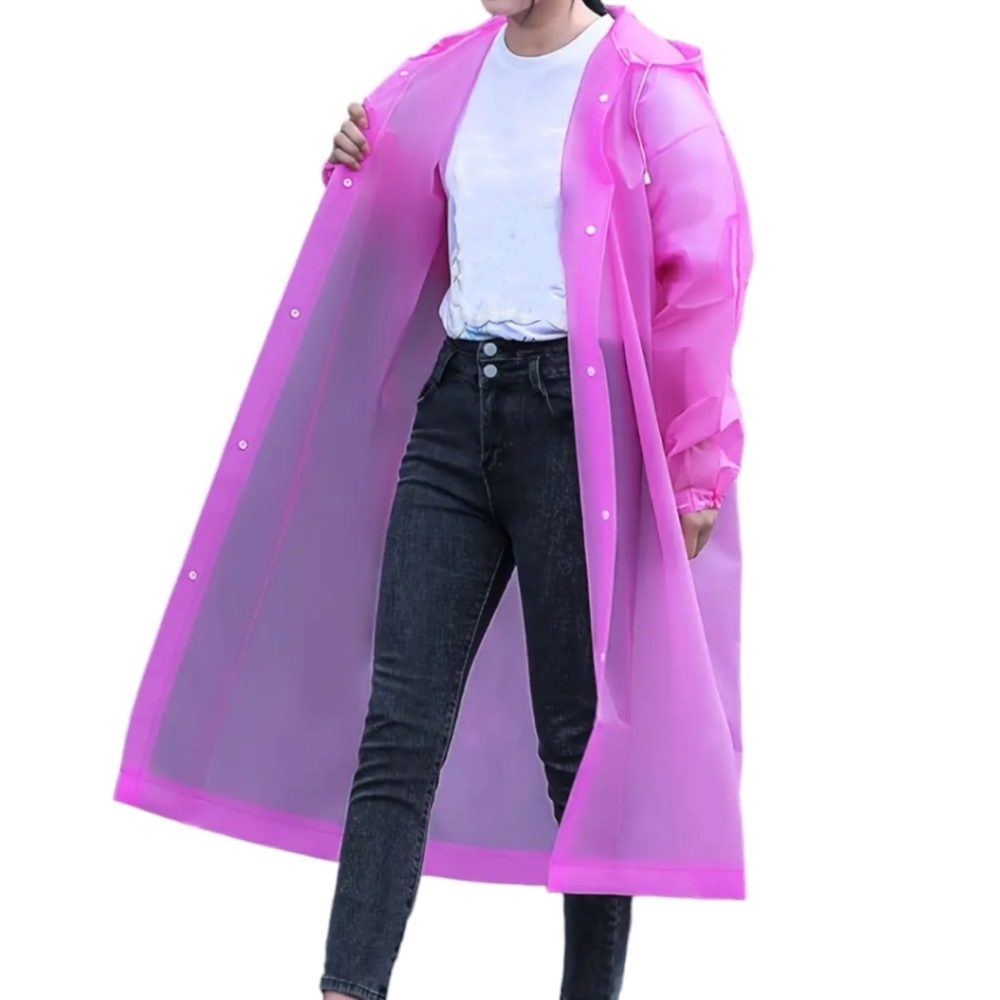 EVA Women's Portable Rain coat, Windproof And Waterproof, Pink